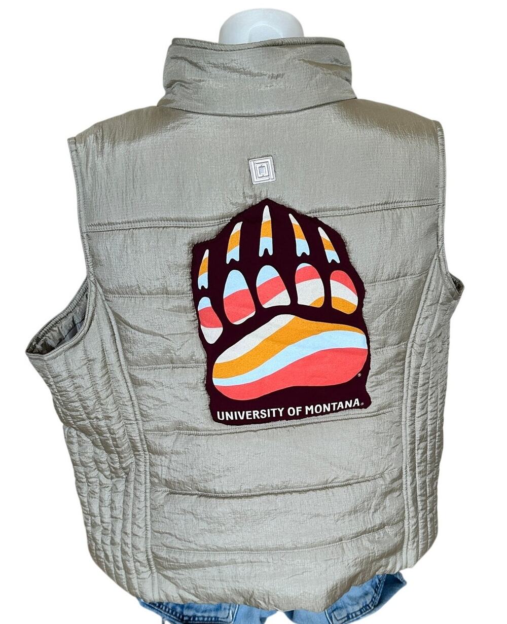 University of Montana Grizzlies Puffer Vest 3XL Gray Football Tailgate UM Unique